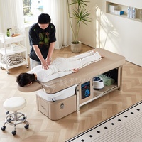 Table de lavage et de massage multifonction beige pour salon de beauté, avec cuvette en céramique extensible, pour hydrothérapie capillaire et lit de shampoing