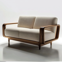 Juego de Sofás Chesterfield de Tela Estilo Chino para Sala de Estar con Silla de Madera para Comedor