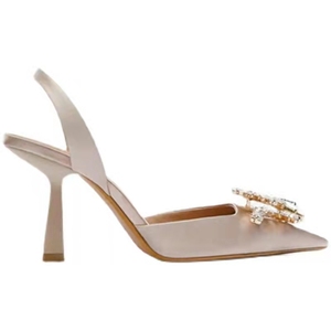 Women Sandals Latest Ladies Designs New Sandals High <strong>Heel</strong> Women Pumps China <strong>champagne</strong> pink Elegant High <strong>Heels</strong> with Rhinestones - Product Image 2