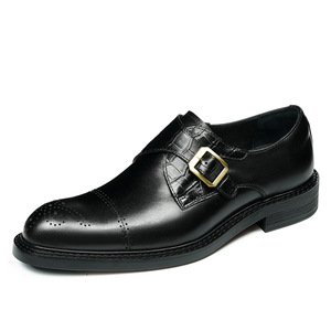 Chaussures Derby anglaises, finition laquée rehaussante, cuir véritable brillant, design gravé, robustes, légères, imperméables pour l'automne - Product Image 1