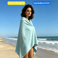 Serviette d'été en microfibre à double texture, imprimée, séchage rapide, écologique, super absorbante, antibactérienne, pour la plage et la piscine