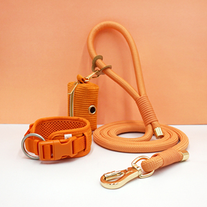 Collar de Perro de Colores al por Mayor de Fábrica con Soporte para Bolsas de Excrementos y Correa de Cuerda, Conjunto de Collar Ajustable para Cachorros para Uso Diario al Aire Libre - Product Image 1