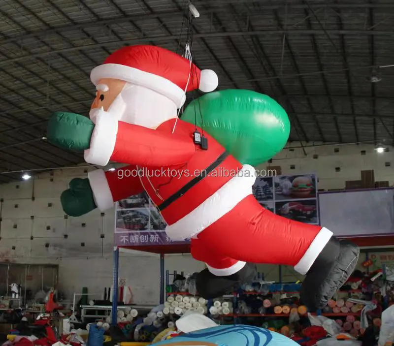 GuangZhou factory wholesale premium outdoor inflatable decorative climbing wall Christmas Santa Claus