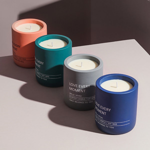 LTC37 Vente en gros de tasses à bougies en <span class=keywords><strong>ciment</strong></span> céramique multicolores Récipients vides mats sans couvercle pour cadeaux de mariage Décorations pour la maison - Product Image 2
