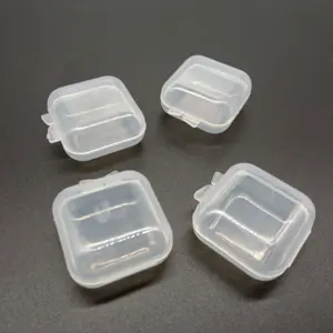 Fabrik großhandel größe benutzerdefiniert durchsichtig quadratisch behälter-box pp kunststoff mini ohrstöpsel box