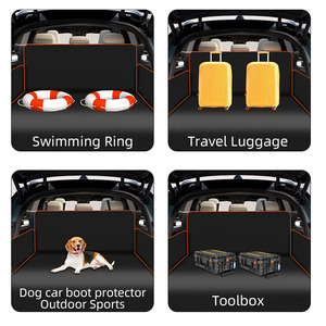 Tapis de coffre de voiture noir et orange, imperméable, universel, protection pour chien et chat, protection de pare-chocs, housse de siège arrière - Product Image 2