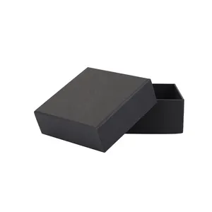 Caja de papel corrugado de impresión elegante, cajas de papel de embalaje de regalo de flores de papel cuadrado negro personalizado