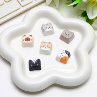 Custom Logo Cute Cat Dog Creative LED Keyboard Keycaps Fidget Clicker Keychain Stress Relief MINI Keyboard Switch Button Tester