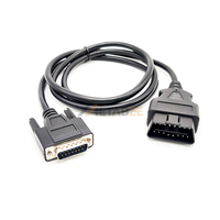 Cable adaptador OBDII de 16 pines a DB15, J1962 hembra a HD15 macho, con pinout VGA, resistente al agua, cable de escáner automotriz, cable de prueba ELM327