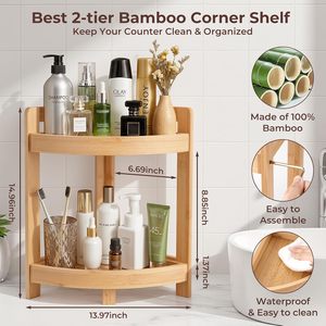 3-Tier Solid Wood Contemporary Luxury <strong>Corner</strong> <strong>Console</strong> <strong>Table</strong> Open Shelves Display Storage Rack Living Room Home Office Garage Grey - Product Image 5