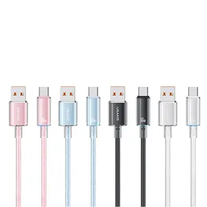 USAMS 1.2m 6A c type cable fast charge Transparent Data Cable With Light cable management & accessories