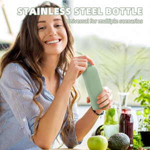 Botella de Agua Deportiva de Acero Inoxidable Personalizada, Reutilizable, a Prueba de Fugas, de 500 ml, con Boca Pequeña y Tapa, Aislada para Viajes - Product Image 6