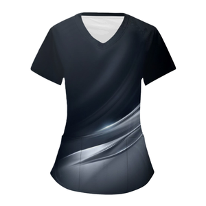 Uniforme de soignant à manches courtes imprimé pour la saison printemps 2024 - <span class=keywords><strong>Tenue</strong></span> de travail élégante pour femmes - Product Image 3