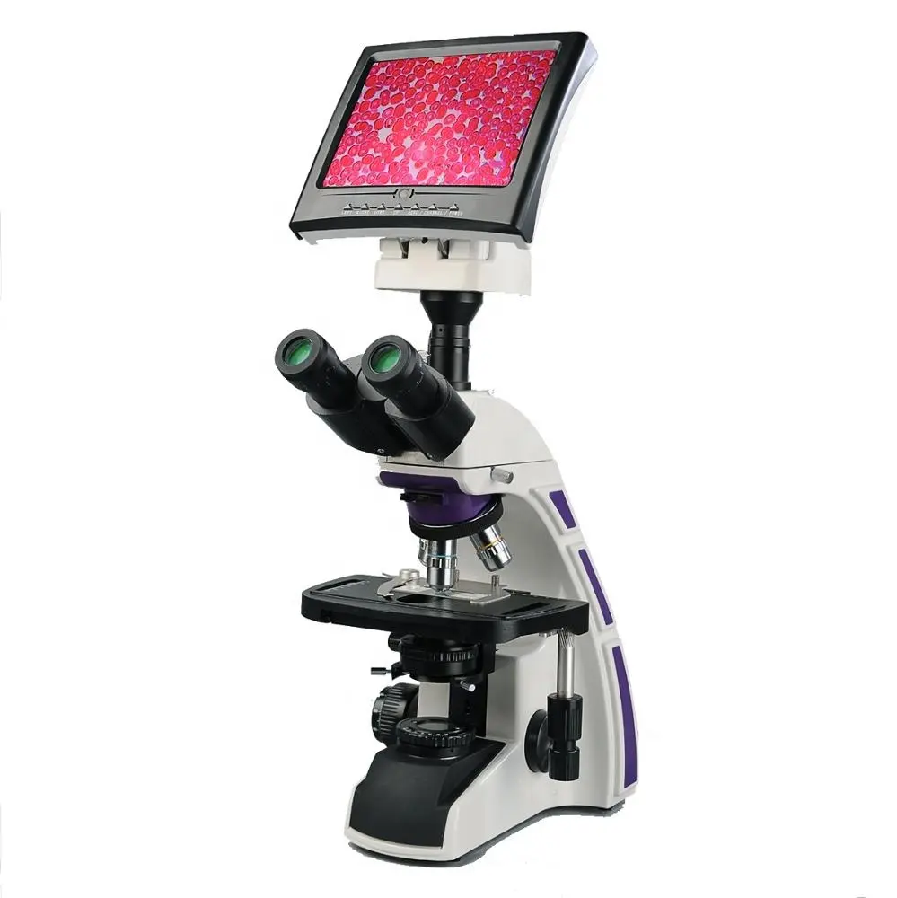 YJ-2016 estudiante 40x 1000x biológica Digital de vídeo estéreo microscopio invertido con pantalla Lcd