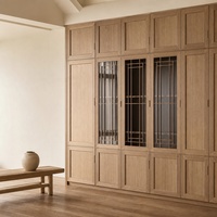 Armoire modulaire en bois massif écologique avec panneaux de porte, série Cloud Song, sur mesure pour toute la maison, avec jointure à mortaise et tenon à 45 degrés