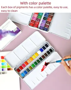 DIY Paint Certified EN71 ASTMD CE Metal Package Watercolor Cakes Set For Paper