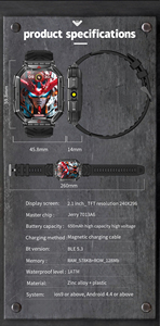 Kr82 Smartwatch bleu en forme de coeur pour hommes Sports de plein air Smartwatch pour Bluetooth TFT sommeil Tracker Altitude pression d'air boussole - Product Image 5