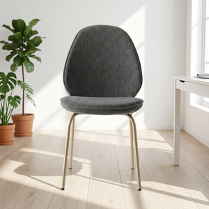 MONZA Modern Dining <b>Chair</b> Padded Fabric Seat Sleek Metal Legs for Restaurant & Home - Product Image 1