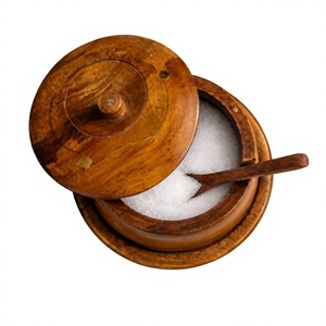 Natural Premium Durable Wooden <b>Jar</b> Lid 250mL Classic Eco-Friendly Airtight Multifunction <b>Kitchen</b> <b>Storage</b> Container <b>for</b> Spice AZ - Product Image 3