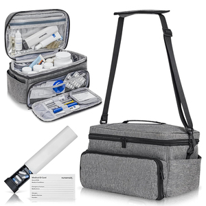 Trousse de voyage compacte pour médicaments, idéale pour l'été, avec compartiment isotherme et étanche pour insuline, légère et pratique pour les infirmières. - Product Image 1