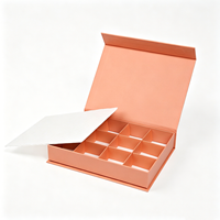 Caja de Regalo Magnética de Lujo Personalizada para Chocolates, con Tapa Abatible, de Cartón Rígido, con Inserto de Papel, Impresión a Todo Color, para Bombones y Dulces