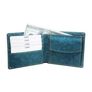 Best Seller Customized HIgh-quality Short Leather <b>Wallet</b> Handmade Cork Fabric Credit Card <b>Holder</b> with Open Closure Type - Product Image 1