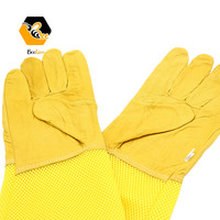 Apiculture Apicultura sécurité professionnelle cuir jaune/manches longues respirantes travail de cour équipement d'apiculture gants d'abeille