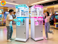 Mini machine à griffes à monnayeur, couleur personnalisée bleu glace rose, jeu de grue d'arcade pour centre commercial