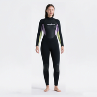 DIVESTAR Logo kustom desain blok warna satu potong 3mm 5mm Neoprene ritsleting belakang berenang berselancar pakaian selam wanita ramah lingkungan