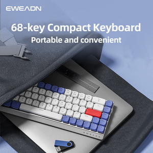 Clavier mécanique compact EWEADN MK68 à 68 touches avec panneau en alliage d'aluminium, interrupteurs à profil bas et connectivité triple mode - Product Image 3