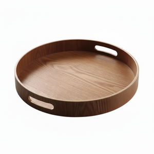 Offres Spéciales ustensiles de cuisine plateau en bois de forme ronde polyvalent avec poignée plateau de forme ronde en bois véritable et pur fait à la main - Product Image 1