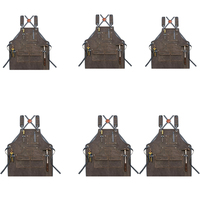 Tablier de travail durable avec poches à outils Tablier en toile unisexe robuste à bretelles croisées réglables pour charpentier peinture maison barbecue