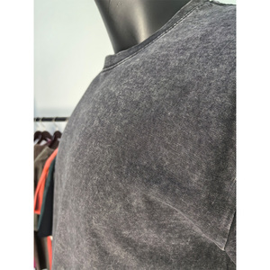 <b>High</b> Quality 100% Cotton Acid Wash Oversized Sweat Absorbent Crew <b>Neck</b> <b>Men</b> <b>Tshirt</b> Custom Graphic for Casual Wear - Product Image 2