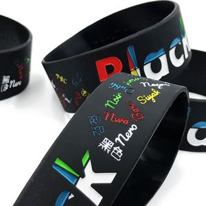 Promocional Debossed con pulseras de silicona rellenas de <span class=keywords><strong>color</strong></span> Logotipo personalizado Pulsera de silicona inyectada con tinta - Product Image 5