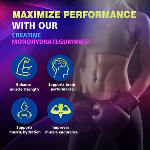 Gomitas de Creatina con Fórmula Personalizada OEM, 5g por Porción, Alta Absorción, Ganador de Masa Muscular, Gomitas para la Salud Cerebral y el Crecimiento Muscular - Product Image 4