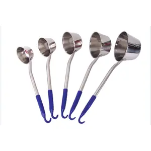 High quality stainless steel hook long handle ladle water scoop with scale