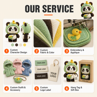Peluche personnalisée avec yeux cousus sécurisés, rembourrage en coton PP, figurine mascotte OEM ODM pour cadeaux de fêtes