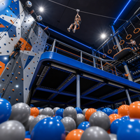 Mur d'escalade commercial pour enfants, équipement de terrain de jeux intérieur, parc de trampolines, tyrolienne, piscine à balles, parcours ninja pour centre d'amusement