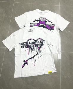 T-shirt ALOCS a maniche corte con stampa gotica, cotone 280g, design streetwear personalizzato traspirante, stampata con le parole "This is a lar" - Product Image 2