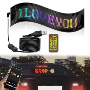 USB تطبيق ذكي للتحكم في رسائل التمرير مصفوفة شاشة إعلانات للسيارة قابلة للبرمجة <span class=keywords><strong>LED</strong></span> 1m لوحة مصفوفة مرنة - Product Image 3