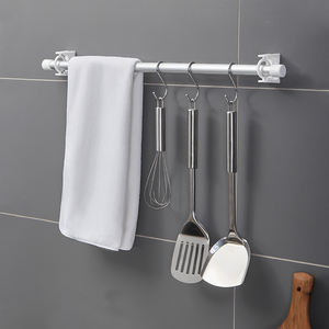 Support <span class=keywords><strong>télescopique</strong></span> multifonctionnel auto-adhésif pour salle de bain cuisine sans perçage requis <span class=keywords><strong>Tringle</strong></span> rotative pour rideau Art Déco - Product Image 6