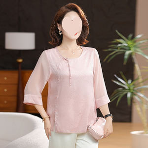 Blusa <span class=keywords><strong>de</strong></span> <span class=keywords><strong>Verano</strong></span> para Mujer con Corte Holgado y Detalle <span class=keywords><strong>de</strong></span> Borla Decorativa, Hecha <span class=keywords><strong>de</strong></span> Satén Sintético Transpirable - Product Image 2