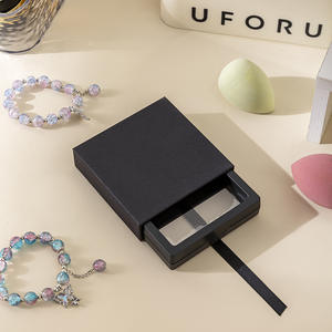 Boîte d'affichage de bijoux en film PE transparent personnalisée, très vendue, pour collier, bracelet de luxe, boîte d'emballage de bijoux noire - Product Image 3