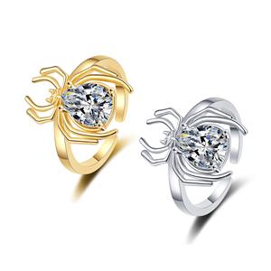 Anillo 18k Halloween Spider Open <b>Adjustable</b> <b>Ring</b> Jewelry for Women Sparkling Zircon Index Finger <b>Ring</b> Punk Gothic Y2K Jewelry - Product Image 1