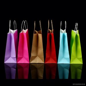Kraft Paper Handle <b>Bags</b>, Supporting Custom Colors, Colored Handle <b>Bags</b>, Used for Holiday celebrations and Small Gift Packaging. - Product Image 4