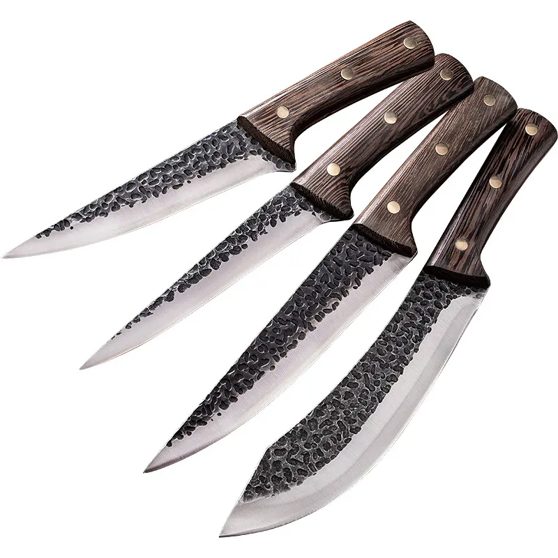 Düşük fiyat keskin yüksek karbonlu çelik kasap bıçağı et cleaver kemik dilimleme el yapımı dövme kasap kaplama bıçak çalı zanaat