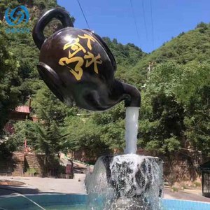 Fontaine d'extérieur en fibre de verre, style chinois, en forme de théière, pour jardin, sculpture artistique européenne et américaine - Product Image 2
