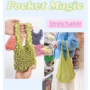 Bolsa de Compras Reutilizable de Chifón con Patrón de Letras, Plegable, de Gran Capacidad y Ecológica - Product Image 2