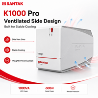 SANTAK K1000 Pro Sistema de Alimentación Ininterrumpida (UPS) Inteligente y Silencioso de 600W con Protección Contra Sobretensiones y Estabilización Automática de Voltaje