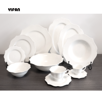 Nouvel ensemble de vaisselle en porcelaine fine motif Fleur de Monsoon, assiettes de présentation pour hôtels cinq étoiles, assiettes de service pour mariage décoratif